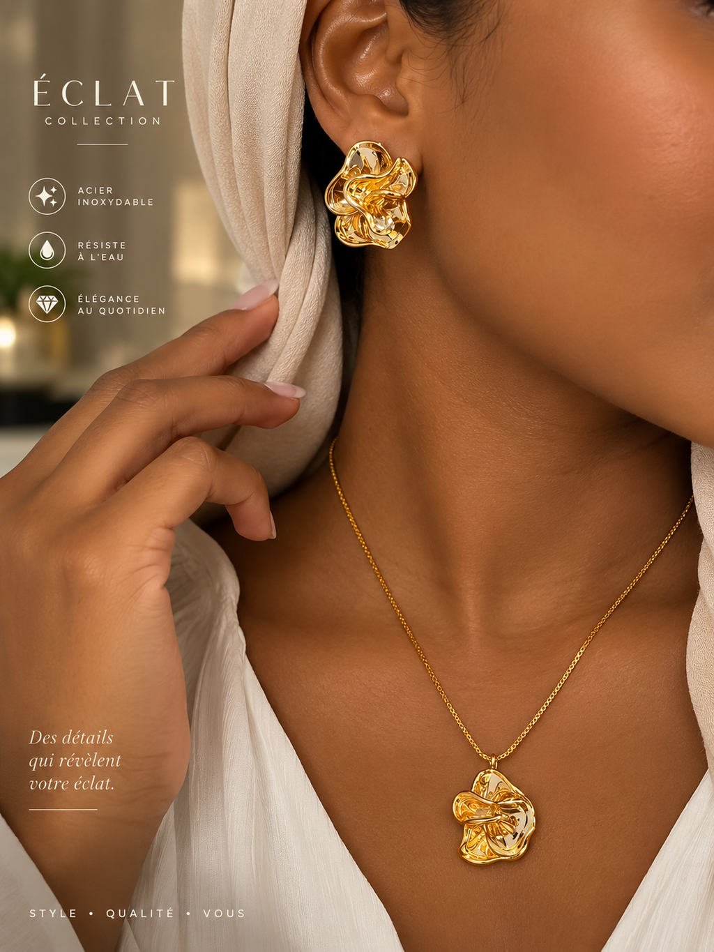 Ensemble collier boucle d’oreilles